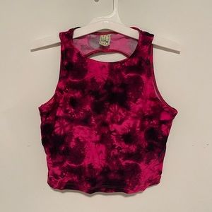 Kortni Jeane Hot Pink Tie-Dye Circle Back Top